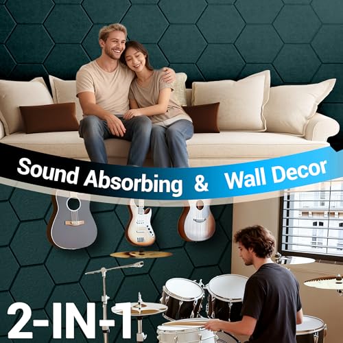 Image of Acoustic Panels, Magrowill 12-Pack Soundproof Wall Panels 12 X 10 X 0.4 Inches, Sound Absorbing Panels with Full Self-Adhesive, Interior Wall Decor Felt Tiles Board