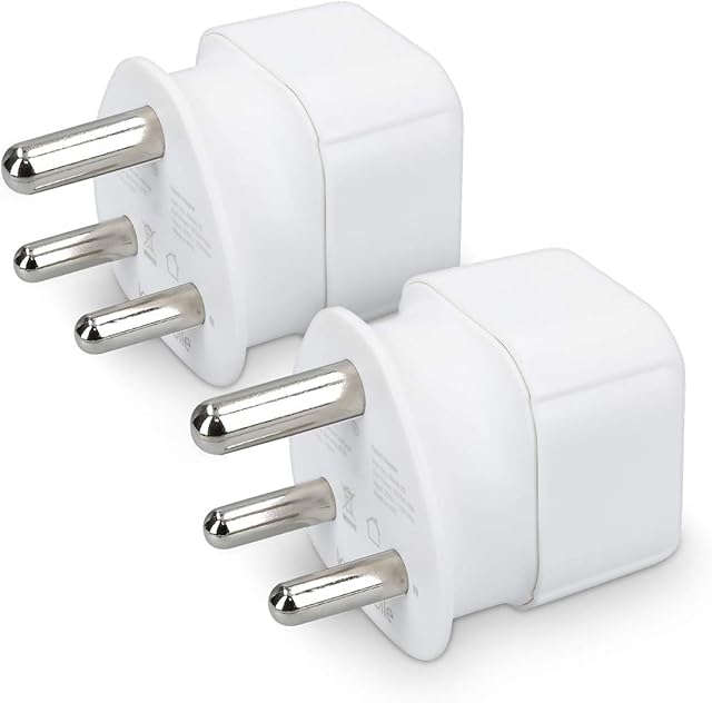 kwmobile 2 x adapter podróżny Afryka Południowa Typ M - adapter podróżny wtyczka podróżna Schuko EU do gniazdka typu M np. w Afryce Południowej - adapter prądu urlop biały