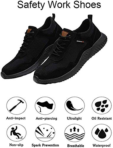 Veiligheidsschoenen Heren Dames Lichtgewicht Stalen Neus Trainers Lekvrije Ademende Werksneakers - Image 7