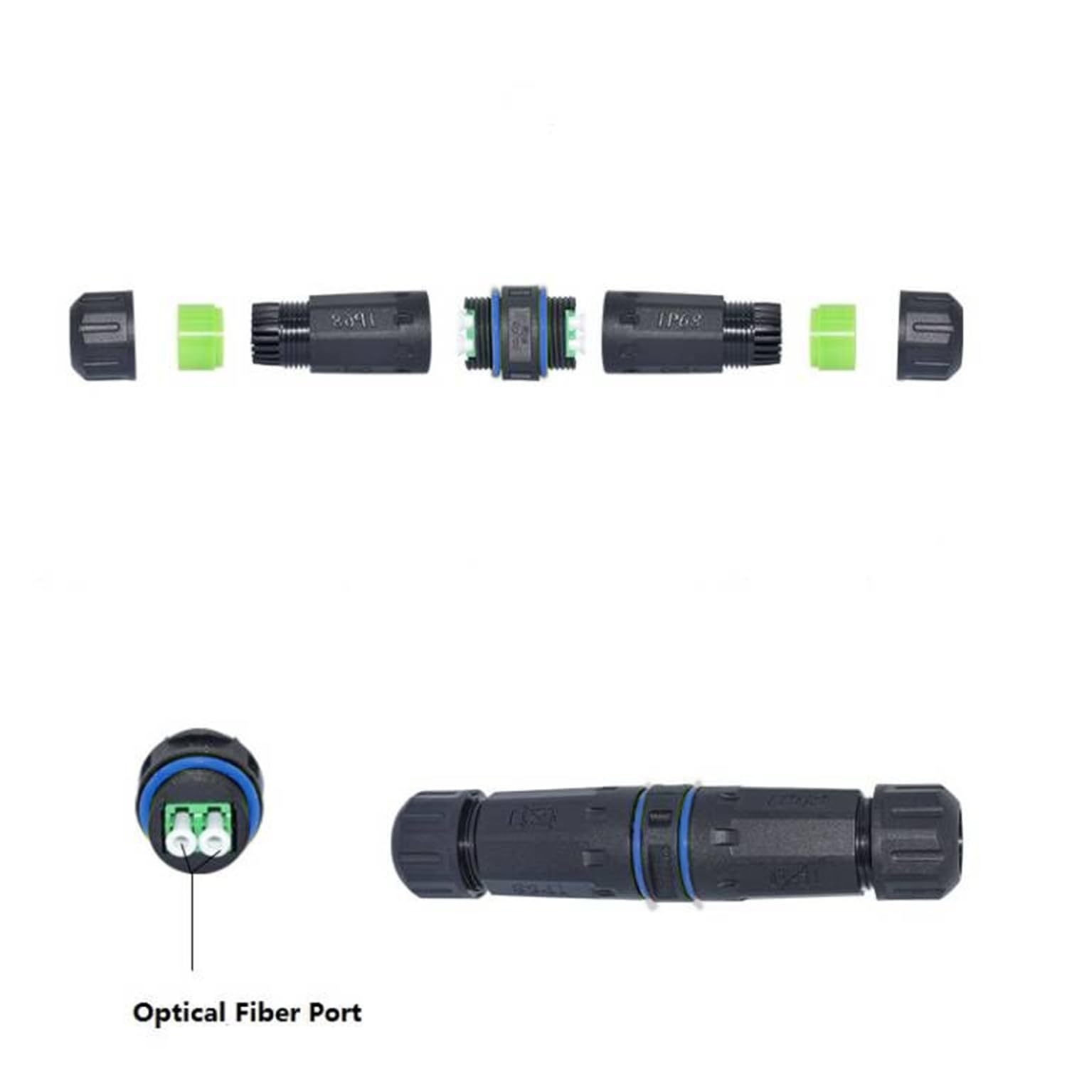 Connecteur étanche en fibre optique LC, rallonge de câble à fibre optique LC, coupleur de câble de fibre optique LC vers LC IP68 (2 pièces femelles)