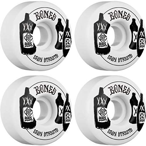 Bones Wheels STF Speak Easies Easy Streets V1 White Skateboard Wheels - 52mm 99a (Set of 4)