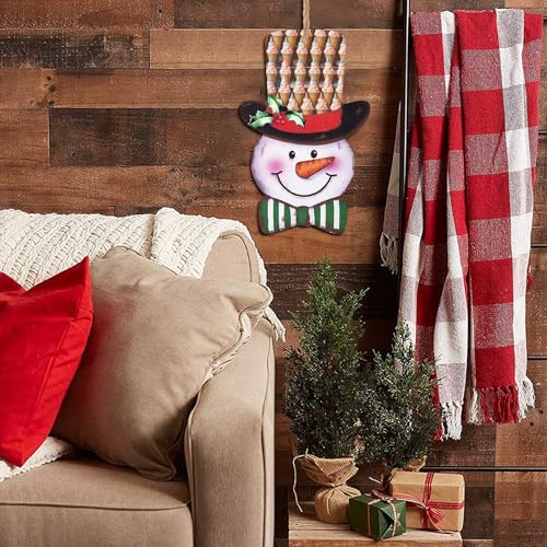 Plaque en bois bonhomme de neige Noël imprimé intérieur suspendu - 8