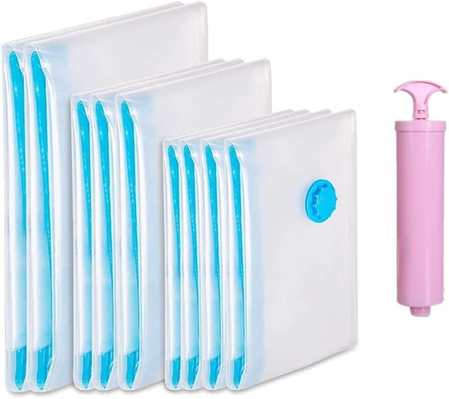 Vacuum Storage Bags For Clothes Pillows Bedding Blanket Organizers Hand Pump Seal Zipper Bags Home Organization(70 * 50cm*6pcs)