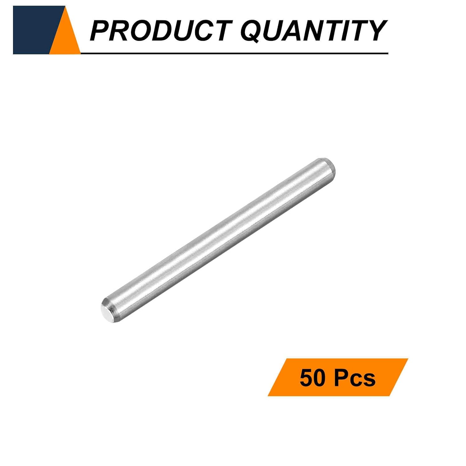 HARFINGTON 50pcs Dowel Pins M1.5(1.5mm) x 16mm 304 Stainless Steel Cylindrical Shelf Support Peg Pin Rod Fasten Elements for Metal Devices Wood Furniture DIY Installation, Silver