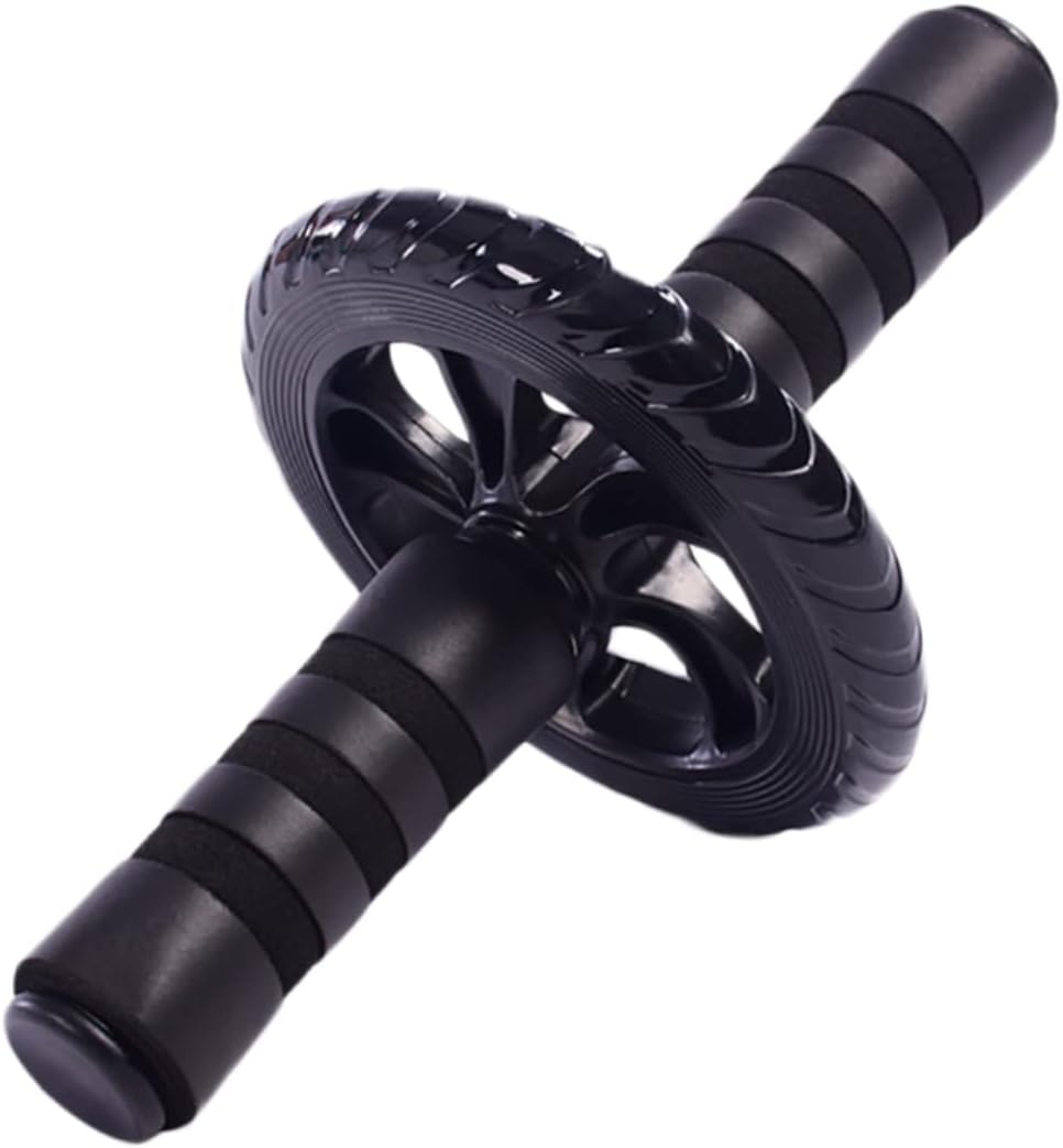 Ab Roller Wheel Durable Exercise Roller with Non Slip Handles for Home Gym Strength Training Equipment for Core Workouts Black Fitness Equipment for Abdominal Muscle Toning