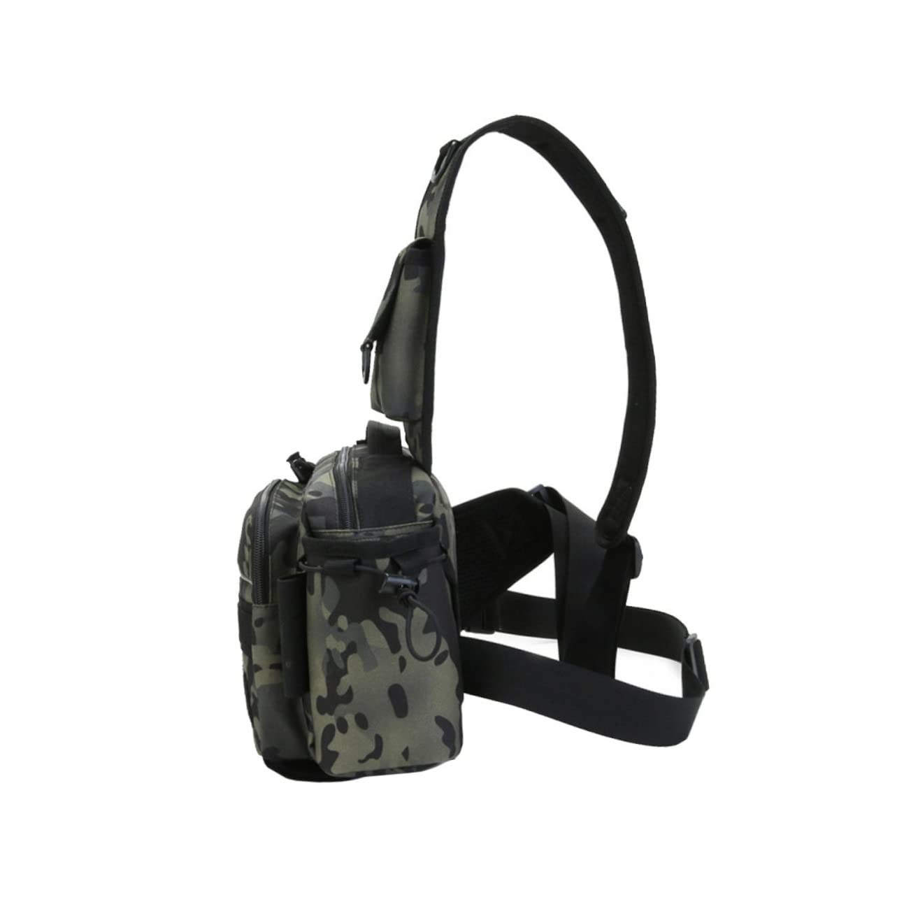 Garneck 1pezzi Borsa per Attrezzatura da Pesca Marsupio Multifunzionale Borsa Tracolla Resistente in Nylon Militare Cinghie Regolabili Adatto per Esterni e Pesca all Aperto