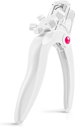 MelodySusie Nail Clippers for Acrylic Nails, White Adjustable Stainless Steel Acrylic Nail Clippers, Professional Rotary Nail Cutter for False Nail Tips, Manicure Nail Salon Tool