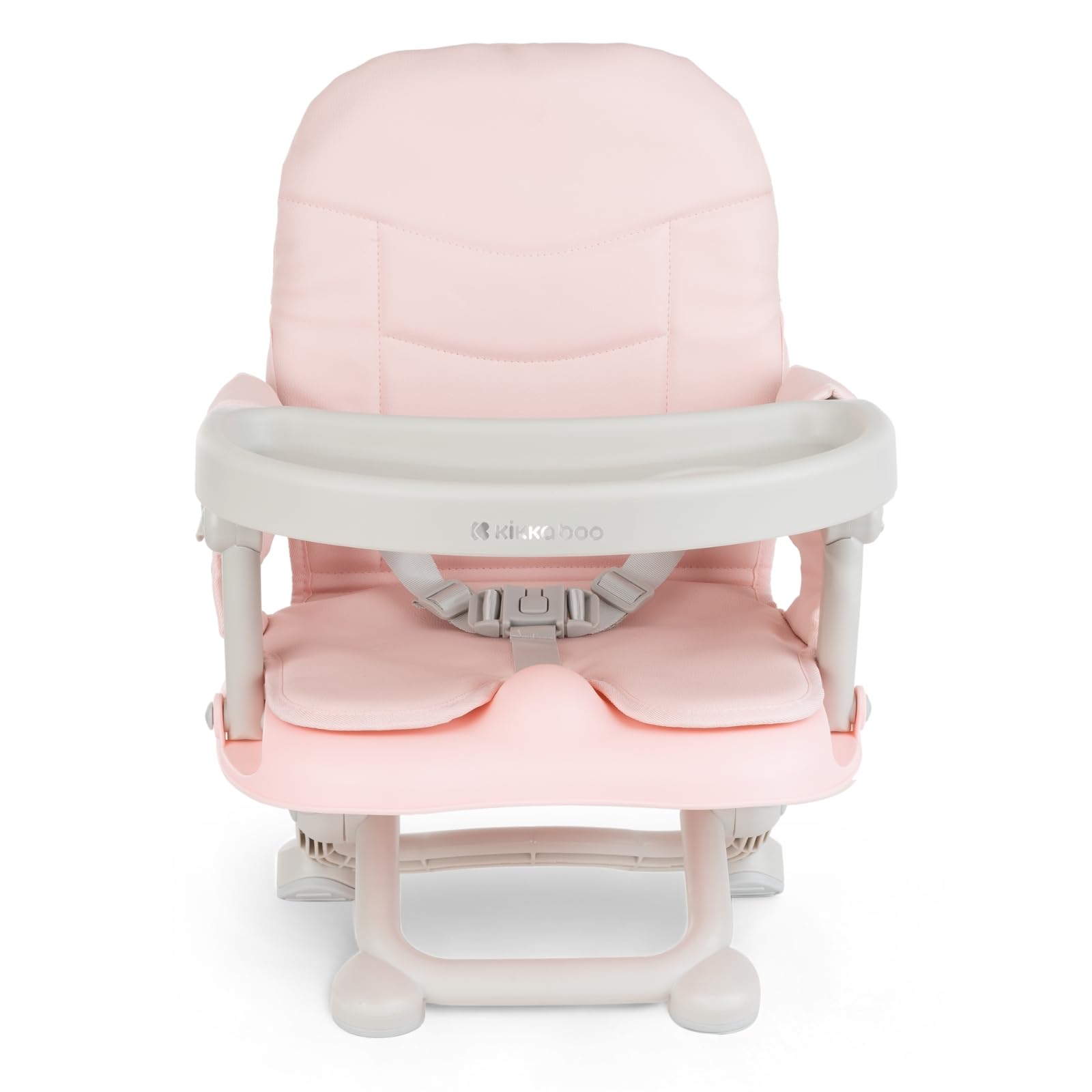 KikkaBoo Sollevatore per sedia PAPPO, Booster fino a 36 mesi, sedile sollevatore pieghevole, vassoio rimovibile, seggiolone da viaggio portatile e regolabile, compatto, rosa