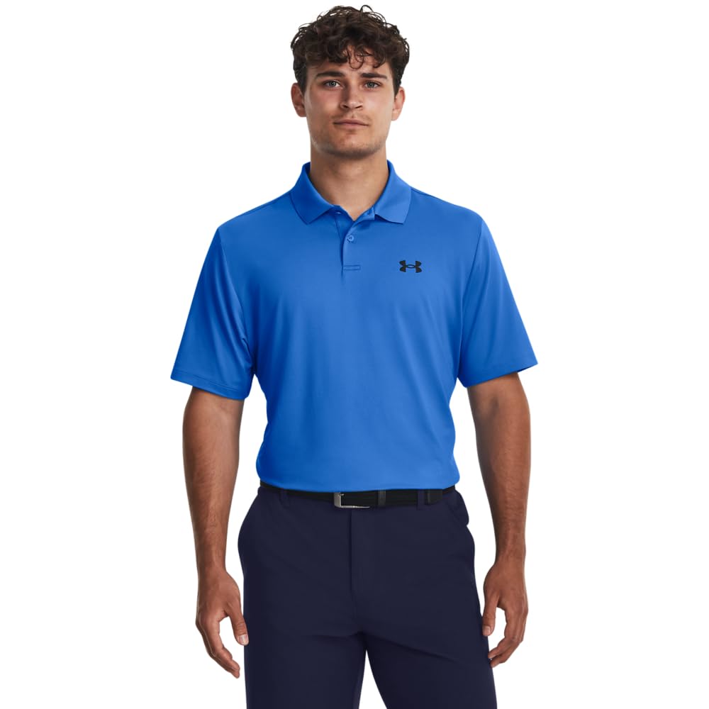 Under Armour Men's (464) Water / Black Performance 3.0 Polo Golf Shirt, (464) Water/Black, Xl