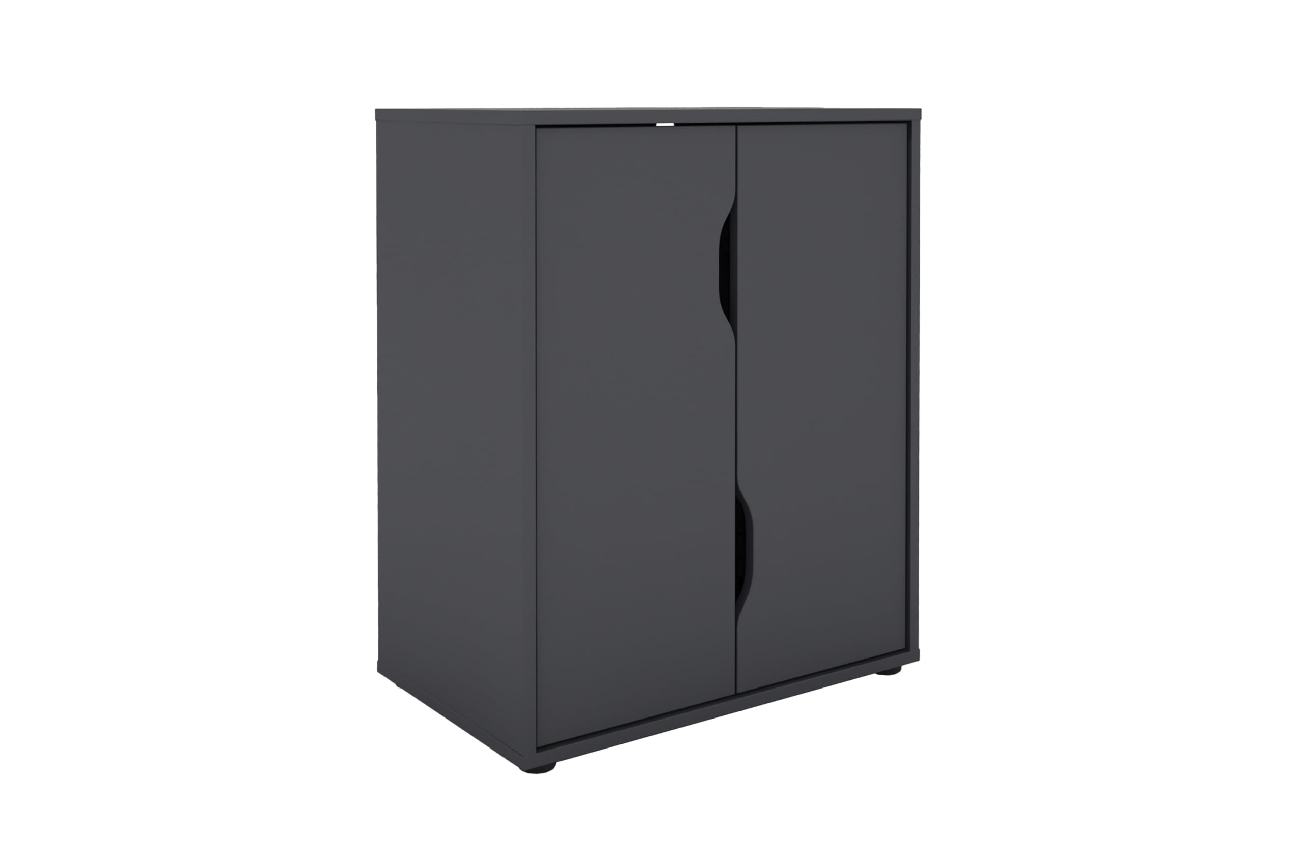byLIVING Aktenschrank Belfast, 2 Türen, viel Stauraum, Melamin Anthrazit | B 60, H 76,5, T 37 cm