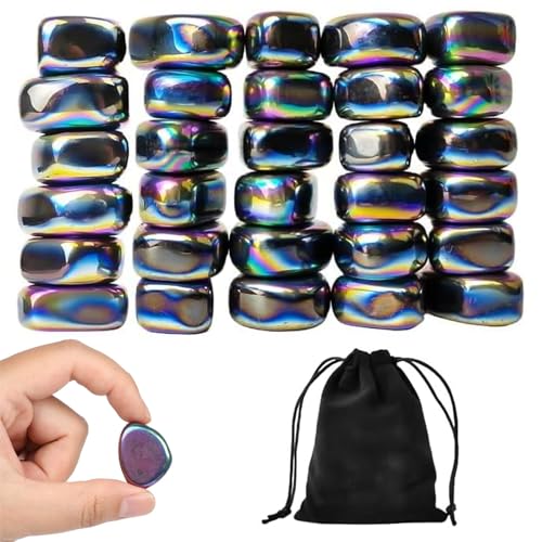 Kezidhp 30 Stück Magnetsteine aus Hämatit - Magnetspiel für Erwachsene, Anti-Stress Kugel & Kreatives Konstruktionsspielzeug - Entspannendes Magnetisches Geduldspiel Geschenk ASMR