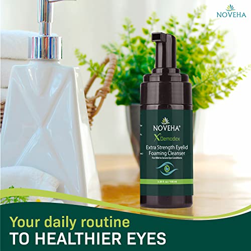 Demodex Eyelid Cleanser Foam | Extra Strength Tea Tree Oil Formula | Daily Face Wash For Eyelash, Demodex, Mgd, Stye Eyes, Eye Irritations & Skin Dryness, 3.38 Fl Oz (100Ml) #TOP6