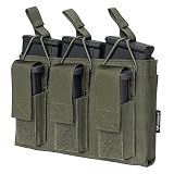 IDOGEAR Triple Mag Pouch Open-Top Triple Kangaroo Magazine Pouch and Pistol Mag Pouch 500D Nylon Air