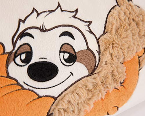 NICI 43491 Kissen Faultier Wave Dave rechteckig 43x25cm– Flauschiges Kuscheltierkissen Faultier-rechteckiges Stofftierkissen, Beige