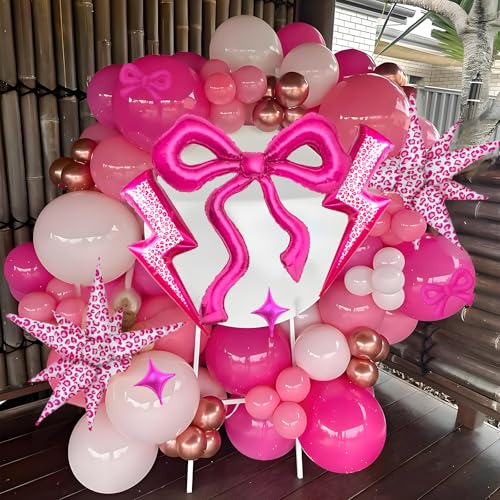 Image of 4psc Pink Leopard Balloons Cheetah Balloons Explosion Star for Preppy Birthday Party Decorations SPA Party Decor Pink Leopard Party Decorations Bachelorette Party for Girls Women Y2K Party Supplies