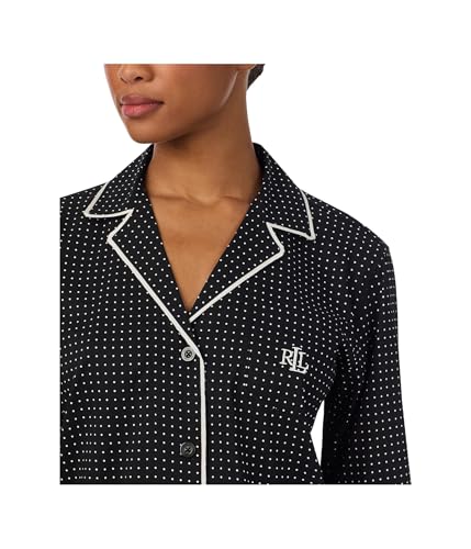 Lauren Ralph Lauren Women's Woven Notch Collar Long Pant Pajama Set3