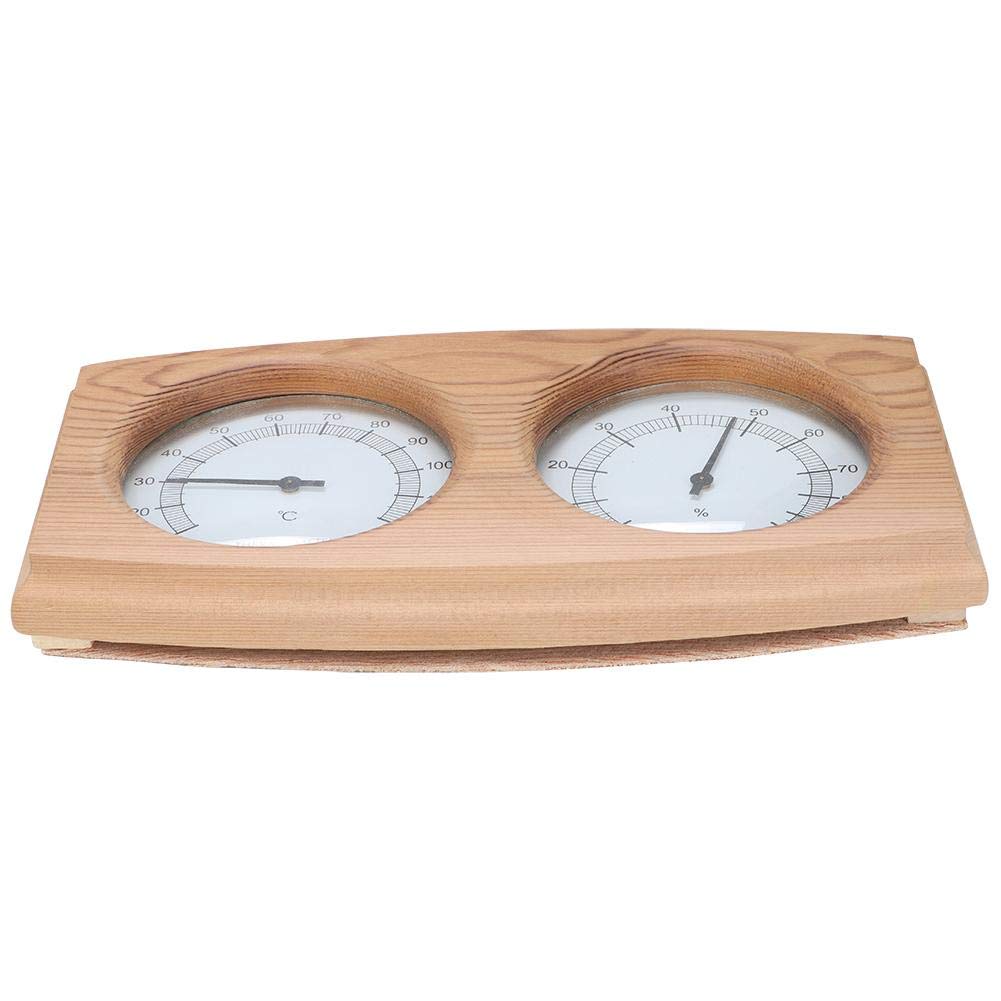 Shopping Pazzo Termometro per Sauna, termometro-igrometro in Legno 2 in 1 Accessori per Bagno Turco