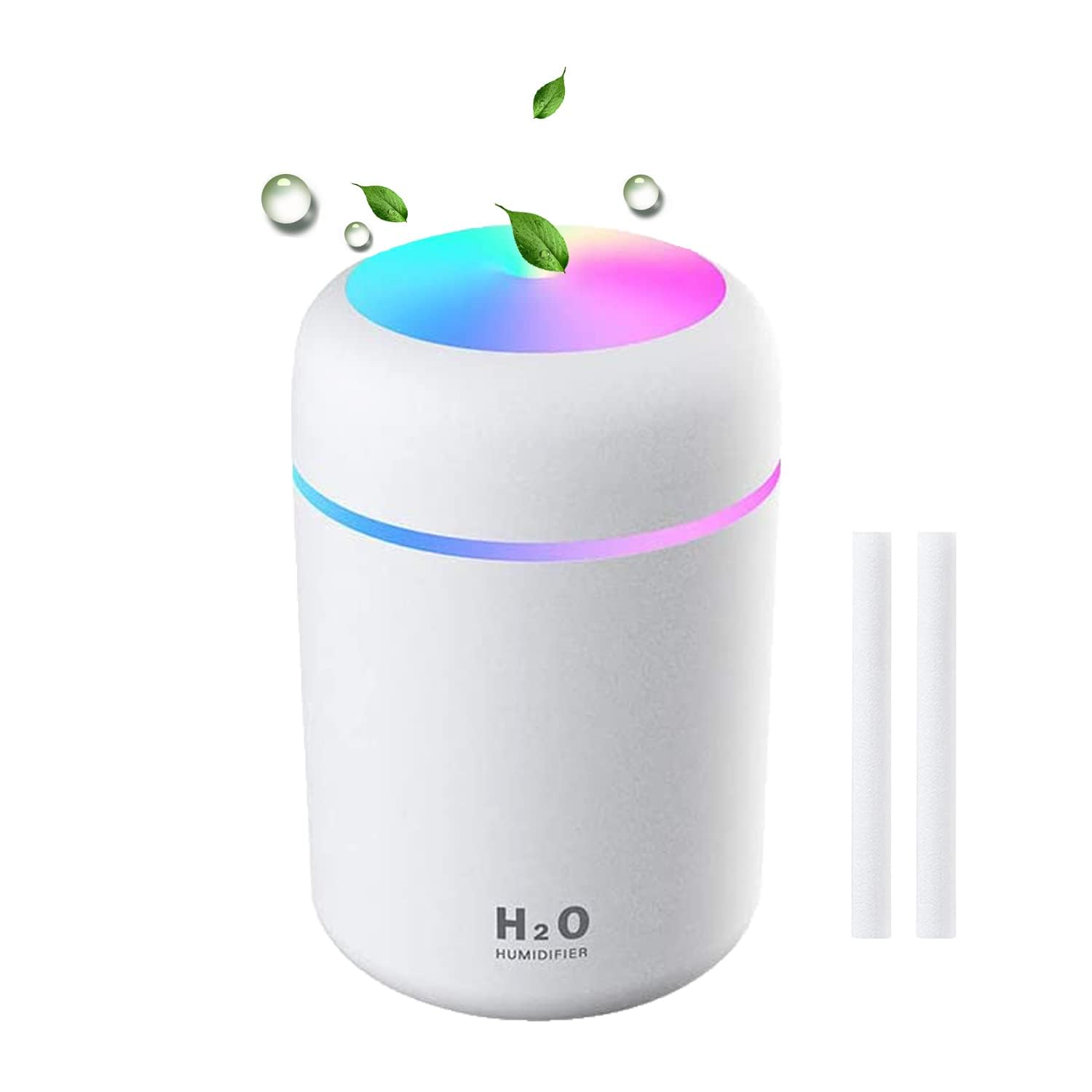H₂O Colorful Mini Humidifier – 300ml USB Cool Mist Diffuser with RGB Night Light, 2 Spray Modes & Auto Shutoff | Bedroom, Car, Baby & Plants (White/Pink/Grey) (1)-image-31
