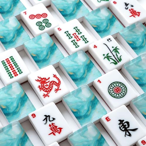 Juego de Mahjong americano con 166 fichas de acrílico miniatura 4