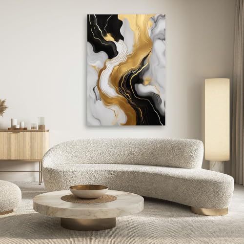 Lienzo abstracto con aspecto de mármol moderno y formato de 50 x 70 cm 3