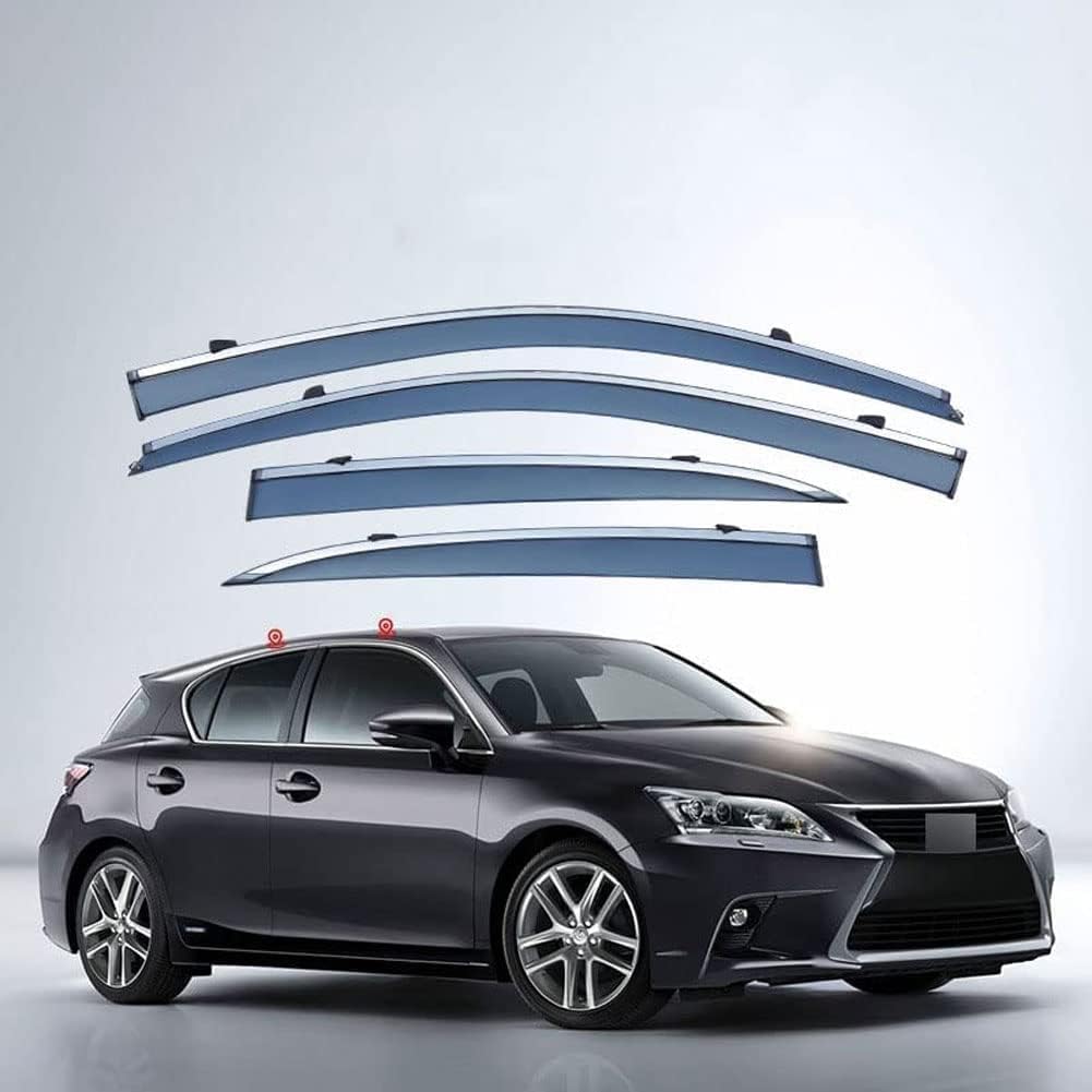 FENGJP Car Window Wind Deflectors for Lexus CT200H ZWA10 2011-2020, Window Wind Deflector Visor Rain Smoke Guards Automotive Accessories