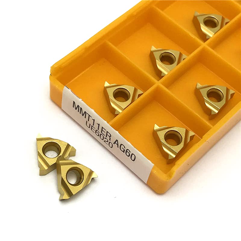MMT 11IR AG60 UE6020 Thread Turning Tool Cutting Tool External Threading Lathe Tool 11IR AG60 Carbide Insert CNC Turning Insert (Size : MMT11ER AG60 VP15TF, Color : 10PCS (1 box))