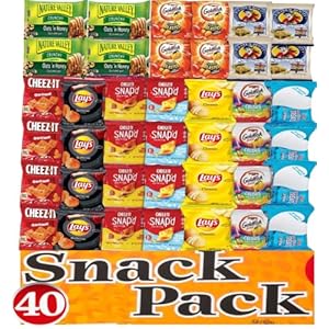 Snacks Variety Pack for Adults, College Students, Kids, Birthday Partys | The ultimate Food Assortment and Variety Gifts Snack Care Package. (4O PACK)