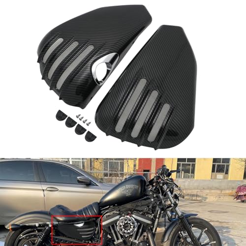 FENGREN Motorcycle ABS Left & Right Engine Fairing Battery Side Covers for Harley 2014-2022 Sportster XL883 XL1200 883 1200 Forty Eight Seventy Two （Carbon)