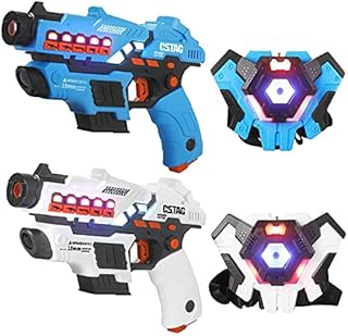MOONTOY Laser Gun and Vests Set of 2-Laser Tag Guns for Kids And Adults Play Garden Games Birthday gift for kids Indoor-Outdoor Group Activity 2022 Newest