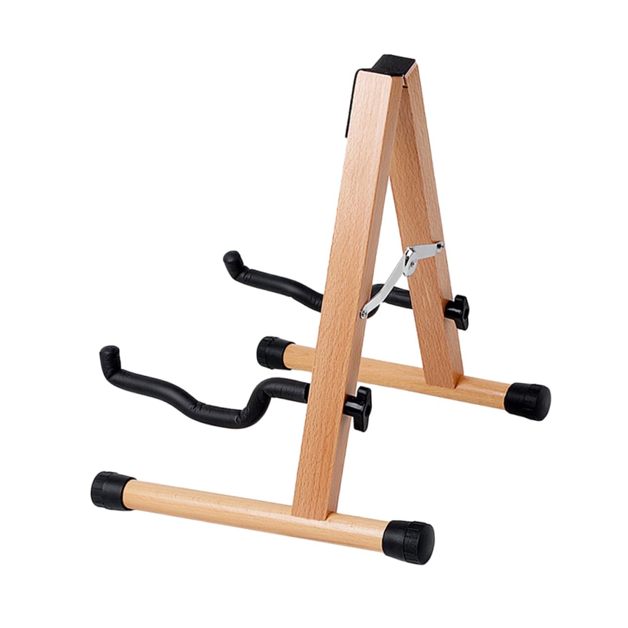Supporto Chitarra Pieghevole in Legno Robusto con Base Antiscivolo e Protezione Antigraffio Compatto e Leggero per Chitarra Acustica Elettrica e Basso da Pavimento Viaggio