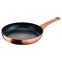 Lagostina Rosé, Padella Antiaderente Ø 28 cm, Rivestimento Titanium, Indicatore di Calore Thermo-Signal, Manico Rivettato, Compatibile con Induzione, Colore Oro Rosa