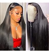 LATTIXXIA Straight Lace Front Wigs Human Hair for Black Women 13x4 HD Transparent Lace Frontal Wi...