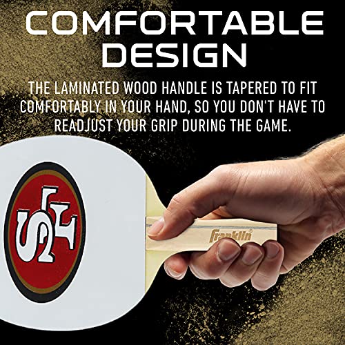 Franklin Sports San Francisco 49ers Table Tennis Paddle - NFL Team Table Tennis Paddles - Official Team Logos and Colors - Fun NFL Game Room Accessories