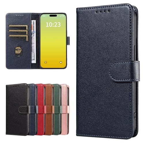Cover per Oppo Reno 4 Pro 5G Libro in Pelle PU, [con 2 Pezzi Pellicola Vetro Temperato] Custodia Portafoglio Antiurto [Blocco RFID] [Funzione di Supporto] [Slot Schede], Blu