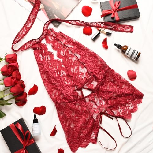 Ababoon Women One Piece Lingerie Lace Sexy Baby Dolls Teddy Sleepwear4