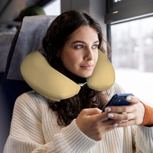 Almohada de viaje con relleno de poliéster negra miniatura 6