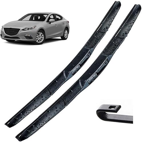 Escobillas híbridas para limpiaparabrisas delantero, compatibles con Mazda 3 Axela BM BN 2014-2018, limpiaparabrisas y ventanas, cepillos de lluvia