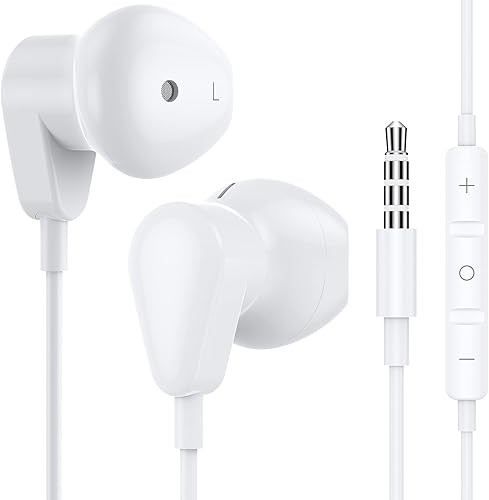 Miniatura 8 de Auriculares con cable para Samsung Galaxy A15 A14 A13 A12 A11 A20 S9, auriculares con cable de 0.138 in con micrófono, auriculares estéreo de alta