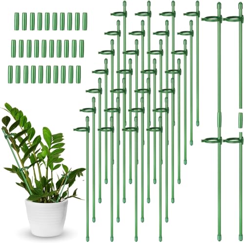 Clip per Piante, 60 Pezzi Porta Piante Supporto per Piante Rampicanti - Piante da Interno Clip di Supporto per Piante Verdi per Giardino, Viticci, Fiori, Morsetti, Anelli (30 Grandi + 30 Piccoli