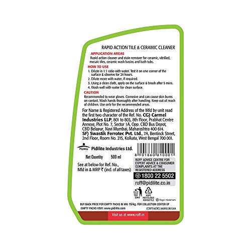 Image of Roff Cera Tile Cleaner,Rapid Action Tile,Concentrated Liquid for Tough Stains,Multi-surface Floor and Tile Cleaner,500 ml