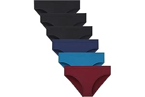 Women's Bikini Panties Seamless Underwear, Soft Stretch Cheekini Hipster Briefs 6 Pack