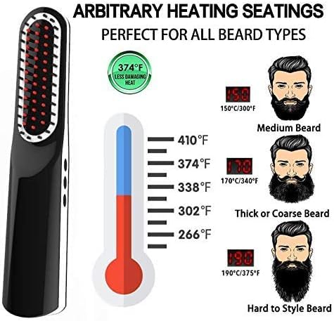 Wireless Beard Straightener Brush - Mini & Safe with Adjustable Heat - Image 3