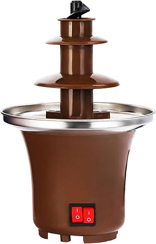 Máquina eléctrica de fuente de fondue de chocolate, fuente de fusión de chocolate y queso de 3 niveles, mini fuente de chocolate de acero inoxidable