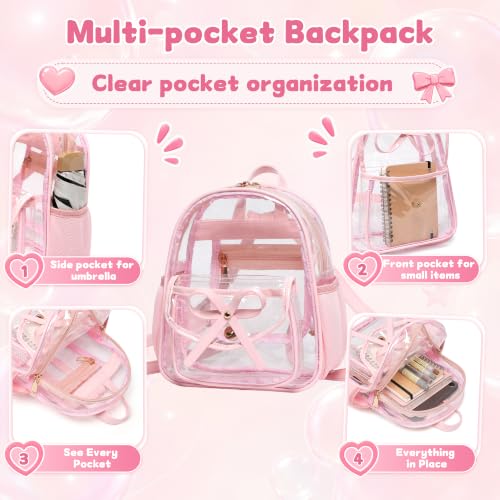 Image of I IHAYNER Girls Bowknot Cute Leather Backpack Mini Backpack Purse for Women