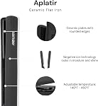L'ANGE HAIR Aplatir Ceramic Flat Iron Hair Straightener | Adjustable Temp Dual Voltage Hair Straightening Iron with Tourmaline-Infused Flat | Best 1 Inch Flat Iron to Ease Frizz | Blush (Black)