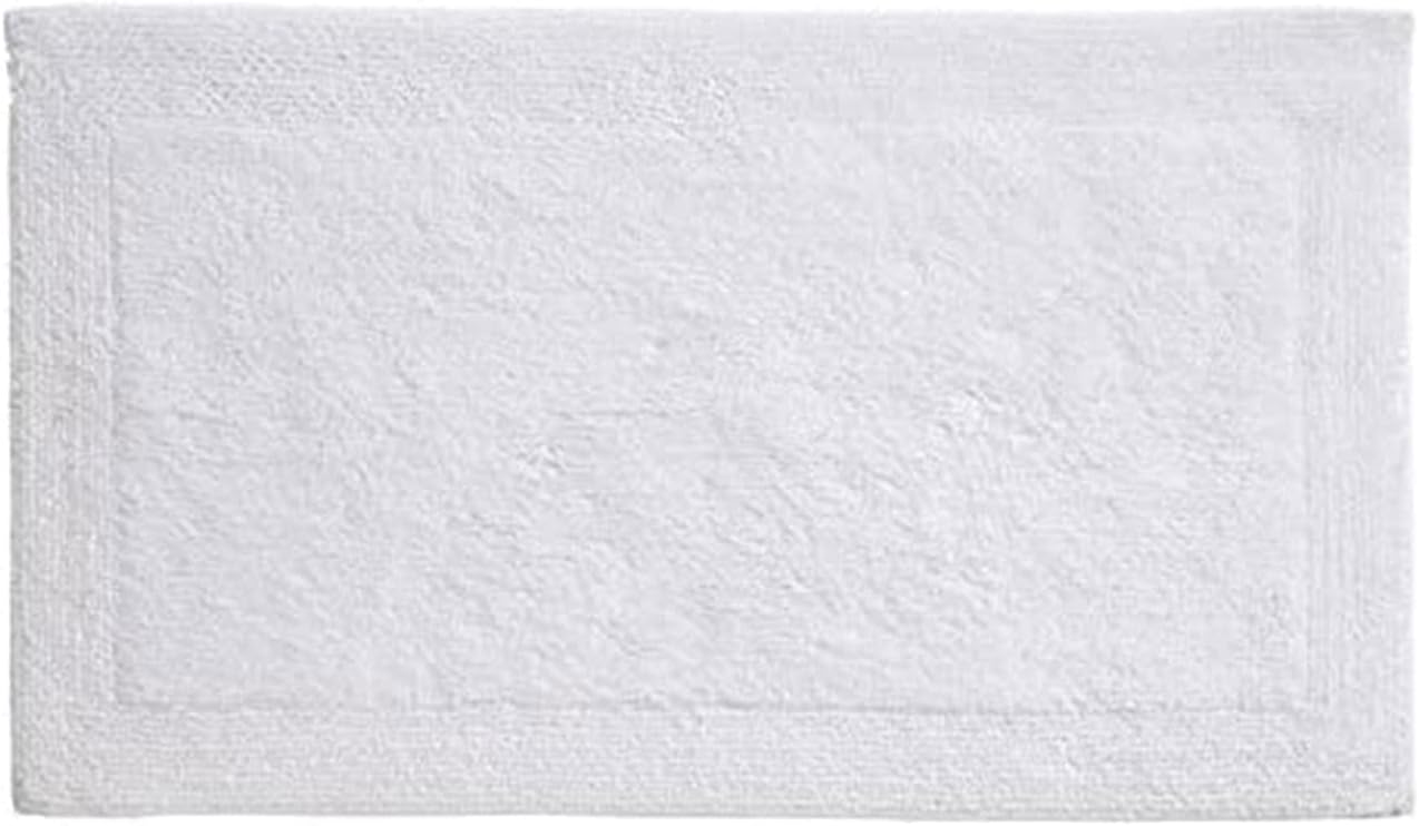 Grund Puro Series 100% Organic Cotton Reversible Bath Rug, 17 x 24 Inch, White