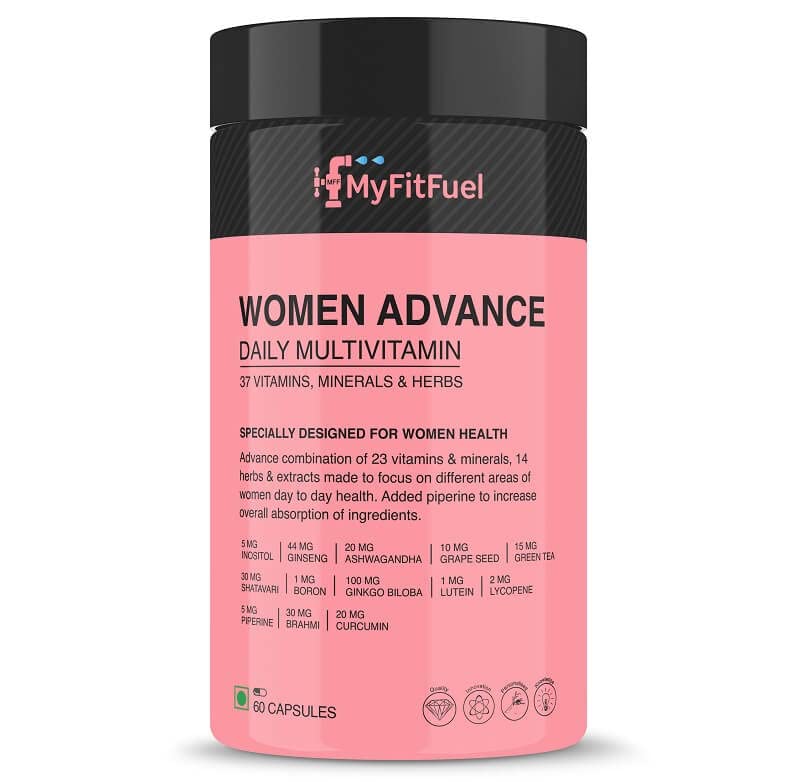 Image of MyFitFuel Advance Women Daily Multivitamin (37 Herbs, Vitamins & Minerals) For Skin, Hair & Nails, Bones, Strength, Immunity, Focus, Antioxidants & more (30 Tablets)