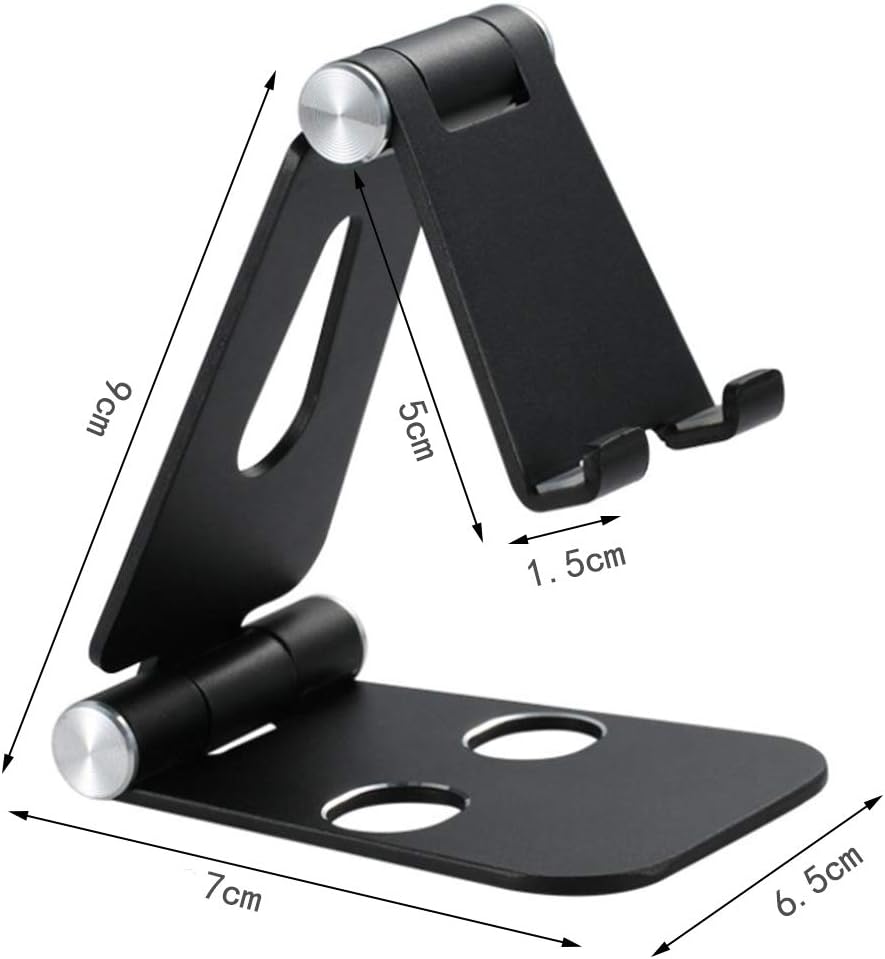 Cell Phone Stand Holder, DEERMEI Multi-Angle Cell Phone Holder, Fully Foldable, Adjustable Desktop Phone Holder Cradle Dock Compatible with All Phones Tablets (7-10") Nintendo Switch, Kindle image 2