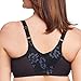 Glamorise Full Figure Plus Size Lacey T-Back Front-Closure Wonderwire Bra Underwire #9246 Black