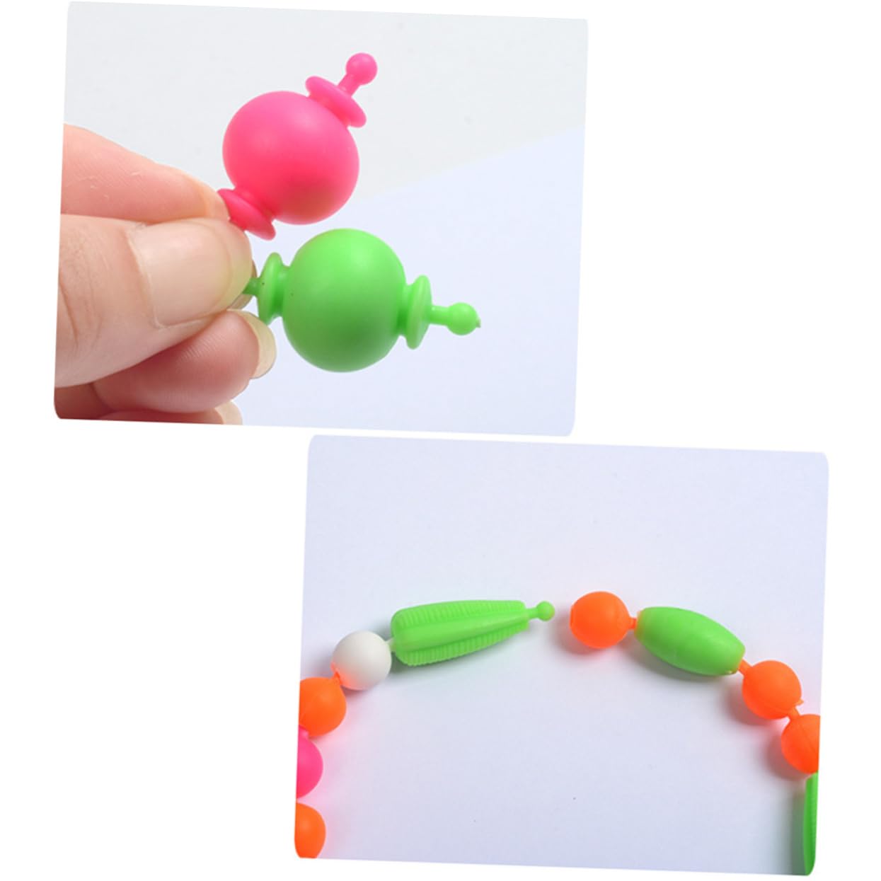 Abaodam Kit de Cuentas de Plástico DIY para Pulseras Infantiles, 1 Caja